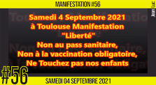 ✊  MANIFESTATION #56 📣 Liberté" : Non à la vaccination forcée 📌 Toulouse 👤 JL Ametller 📆 04-09-2021 by AKINA